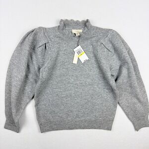 Cupio Blush Puff Sleeve‎ Gray Sweater Size M Womens New W/Tag